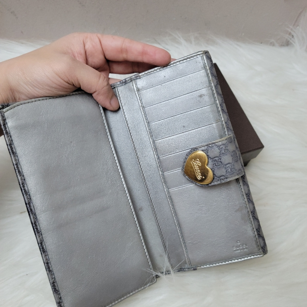 100% Authentic Gucci GG heart long wallet - Picture 2 of 16